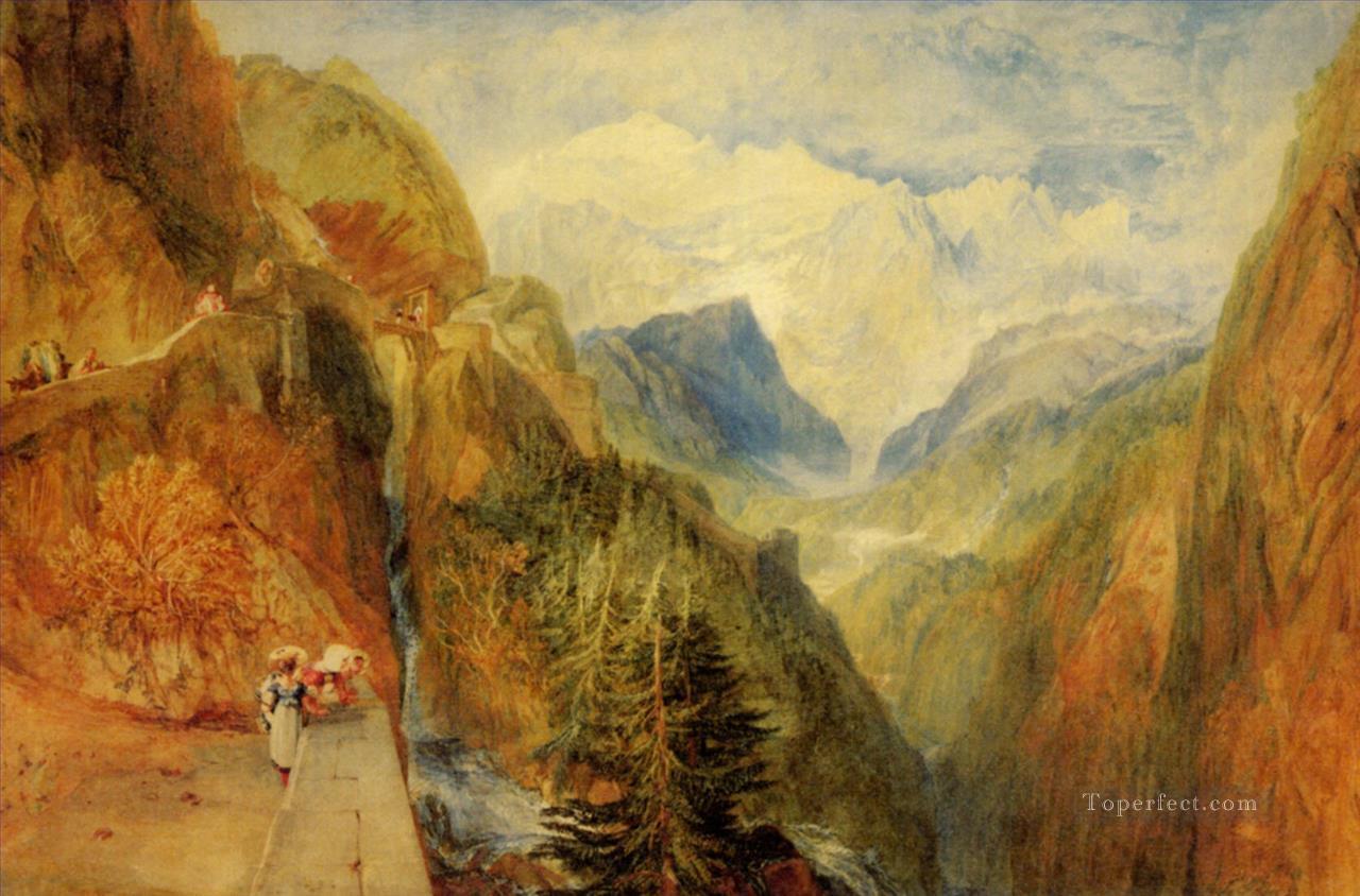 Mont Blanc from Fort Roch Val dAosta Romantic landscape Joseph Mallord William Turner Mountain Oil Paintings